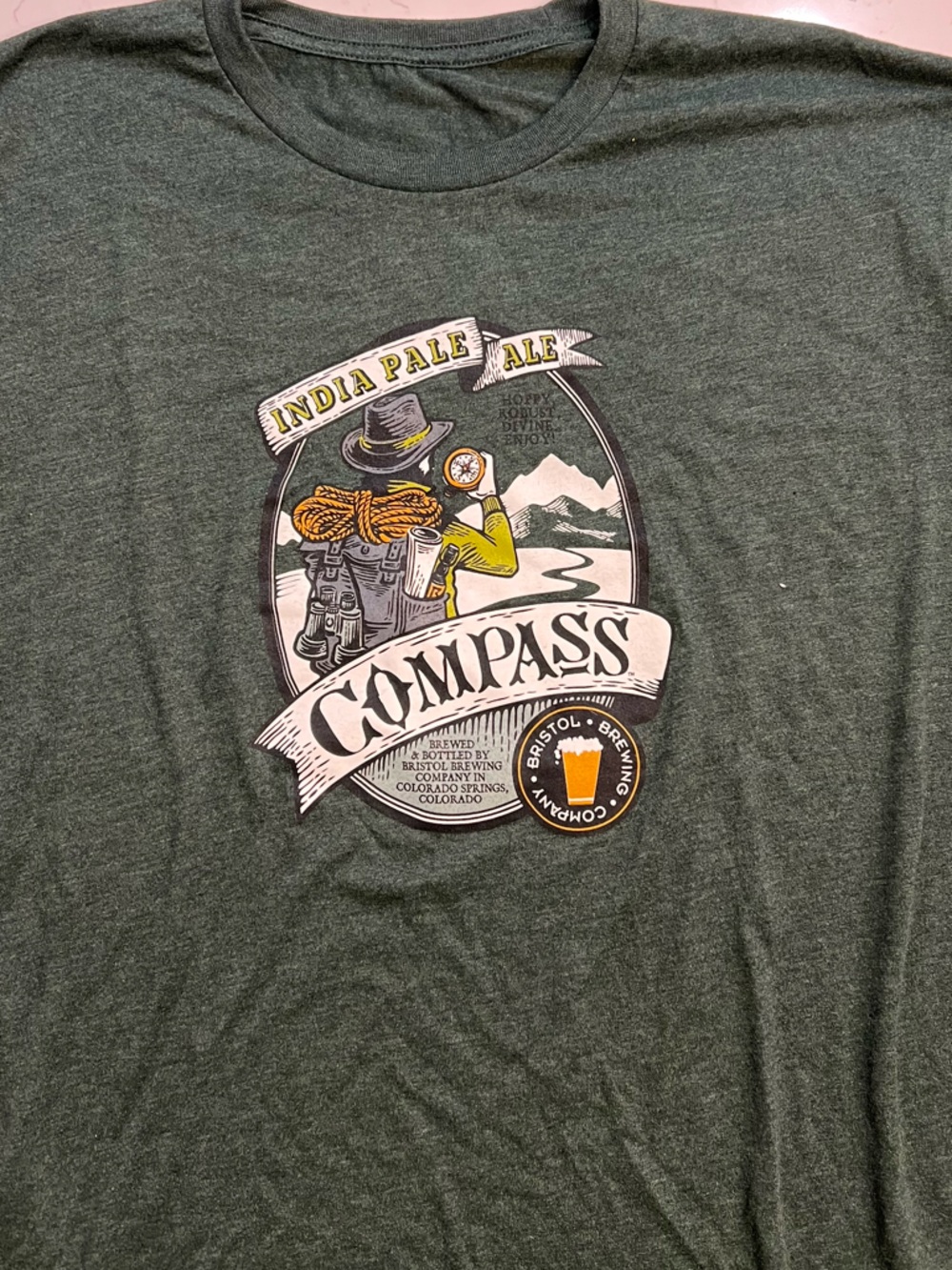 India Pale Ale Graphic Tee - Dark Green Size L/XL